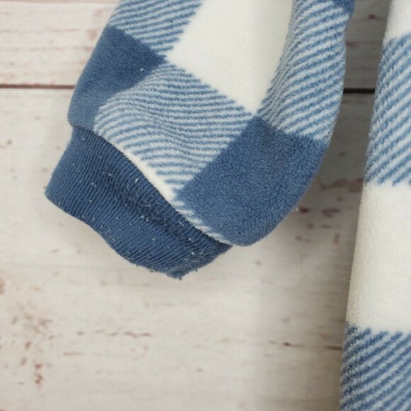 Penguin Embroidered Toddler Pajama Set – Blue White Checkered, Closed Feet, 0-9 - Picture 6 of 11